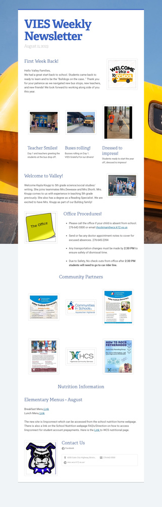 Weekly newsletter VIES