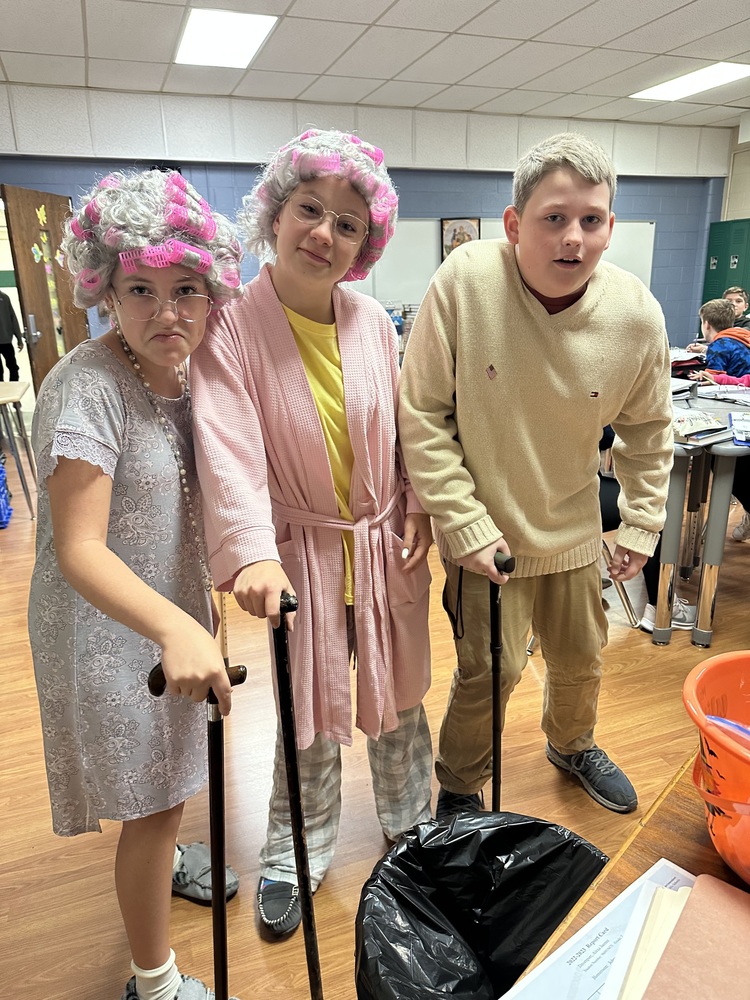 Students dressed up as old people for Red Ribbon Week