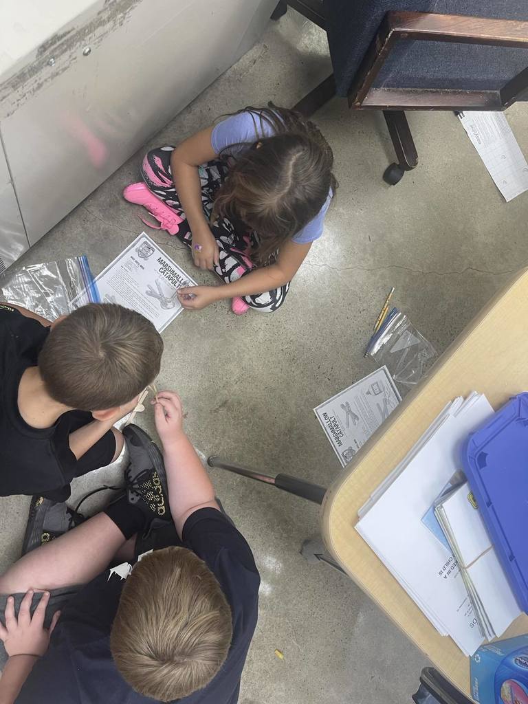 Three students working on a STEM project.